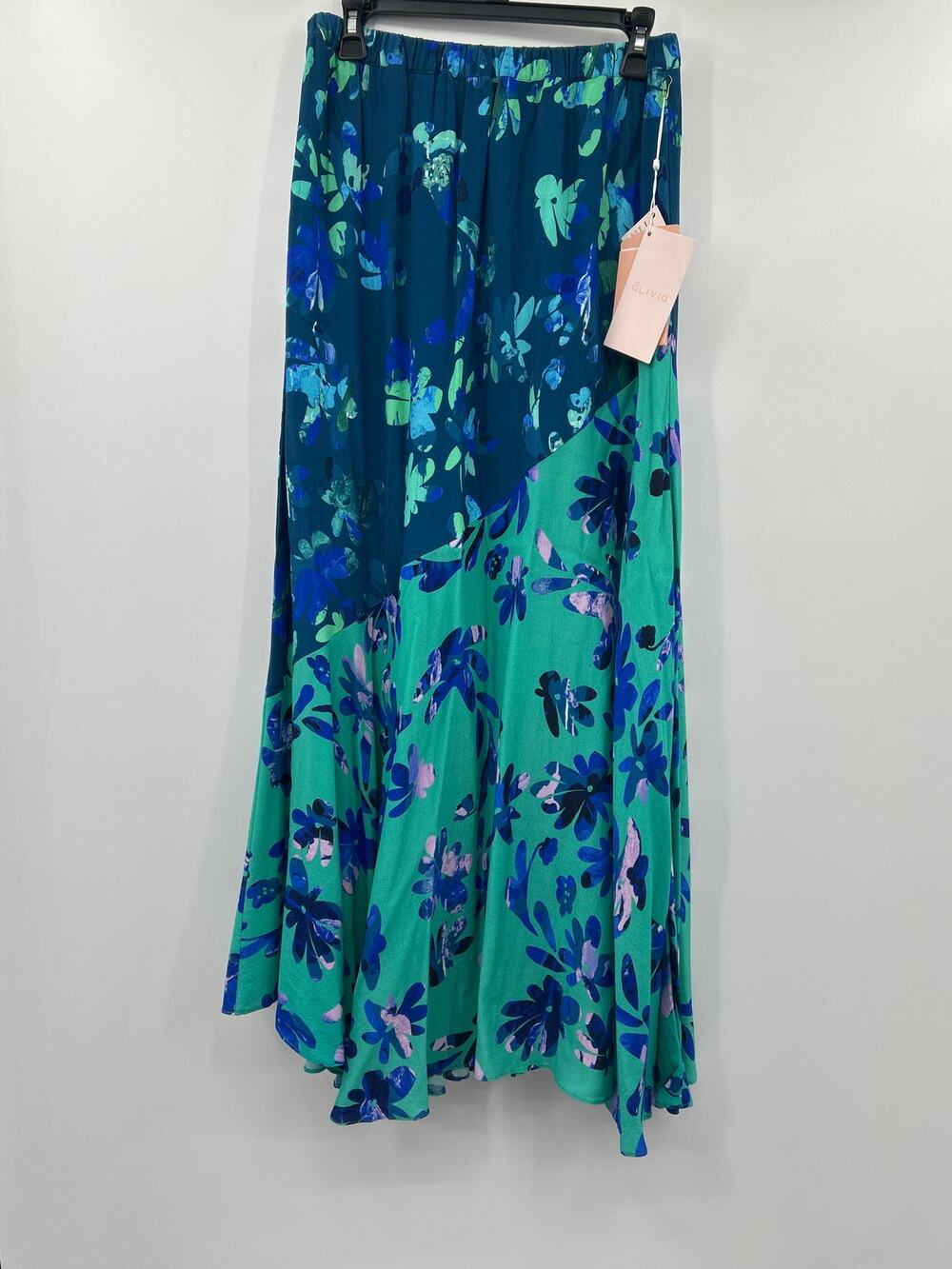 NWT Alivia Women’s Marble Floral Pull-On Skirt Victoria Karsny Size M Boho Artsy